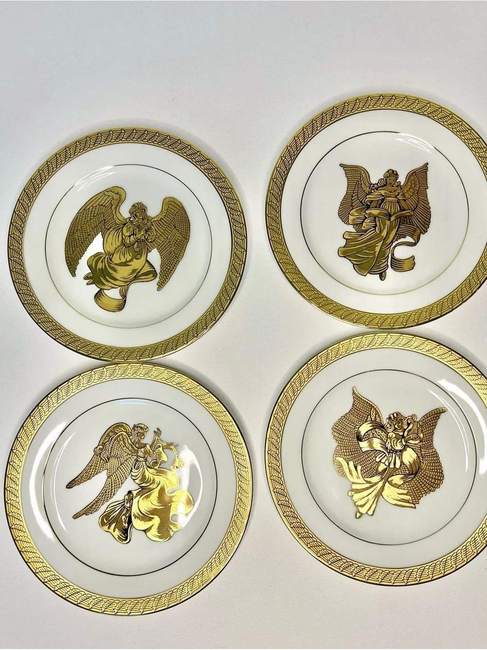 Vintage Centurion Collection 9414 Pure Gold Angel Salad Plates Set of 4 8.5